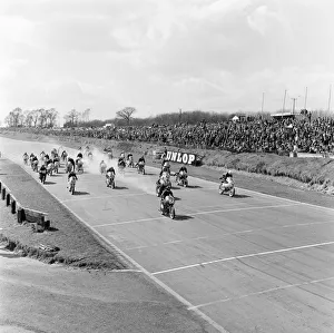 Start of Race, 50cc Ultra-Lightweight Class at Brands Hatch, Friday 12th April 1963