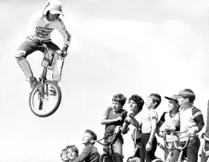 Core69 Prints: Startled BMX children watch as Pete Middleton demonstrates his skill
