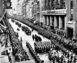 00203 Prints: State Funeral of Winston Churchill WW2 British Prime Minister - the procession is going
