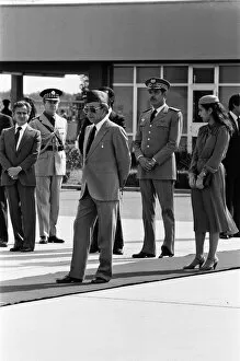 Images Dated 28th October 1980: State visit to Marrakesh, Morocco. King Hassan II of Morocco awaits his guests