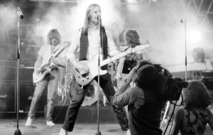 Cameraman Prints: Status Quo performing on stage on BBC TV Programme Top of the Pops'March 1982