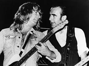 Status Quo Prints: Status Quo POP Group Rick Parfitt and Francis Rossi singing on stage