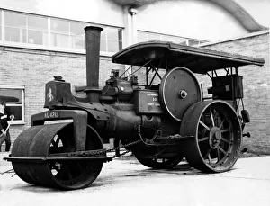 A steam roller at County Technical College in Ashington on 10th March 1965