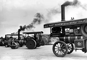 Steam and smoke fill the air at the Whitley Bay Steam Engine Rally on 14th August 1982