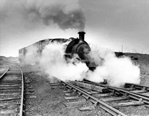 Rural Scene Prints: A steam train rolling on the private line of Tanfield Railway on 23rd March 1984