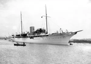 Yachting Prints: The steam yacht Nahlin, owned by Lady Henrietta Yule of Hanstead House, Bricket Wood
