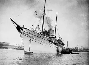 The steam yacht Nahlin, owned by Lady Henrietta Yule of Hanstead House, Bricket Wood
