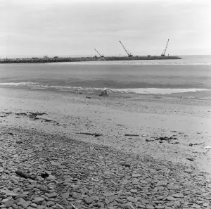 Steelworks Prints: Steel Company of Wales scenes. The breakwater under construction at Port Talbot