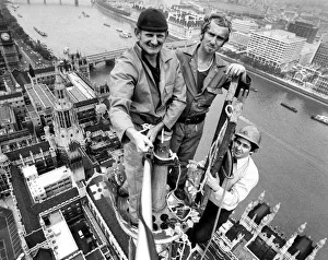 Danger Prints: Steeple Jacks: Birds eye view: Steeplejacks Chick Segar (left) Vic Grealey (centre