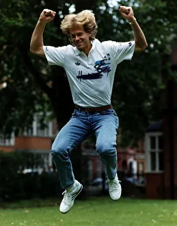 Stefan Edberg Tennis Jumps with delight as Wimbledon Champion