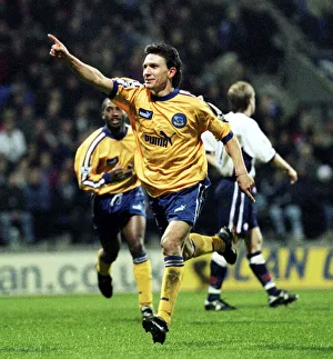 Goal Prints: Stefano Eranio of Derby celebrates after scoring first goal during the FA Carling