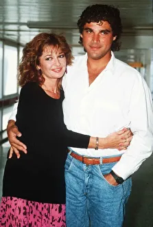 Stephanie Beecham actress with boyfriend Steve Silver June 1989