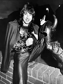 Horns Prints: Stephen Crawford, 24, is selling his all-leather costume which he used to wear as drummer