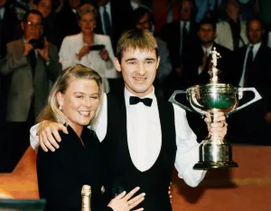 Stephen Hendry with girlfriend Mandy Tart after wining The Embassy World Championship