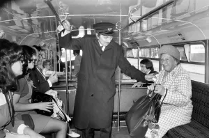 Stephen Lewis (Actor) seen here in the role of bus inspector Blakey from iOn the busesI