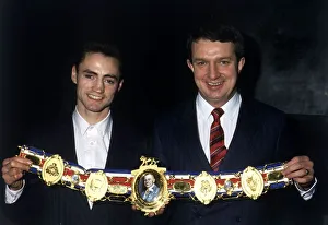 Steve Boyle with boxing promoter Tony Gilmore March 1988
