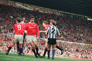 Header Prints: Steve Bruce, heads the 96th minute winner for Manchester United against Sheffield