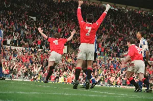 Steve Bruce, (wearing the number 4 shirt) celebrates the 96th minute winner for