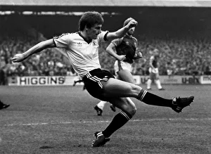 Steve Coppell of Manchester United in action against West Ham United, circa 1980