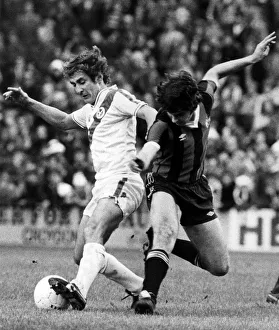 Ball Prints: Steve Kember of Crystal Palace in action against Manchester City. 3rd November 1979