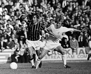 Two People Prints: Steve Kember of Crystal Palace tripped by Terry Yorath of Leeds. 18th October 1969