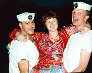 Pride Prints: Steve Nolan-Hilton and Bill Hodgson get ready for Mardi-Gras with designer Jackie Haynes