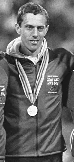 Russia Prints: Steve Ovett winner of the 800 metre at the 1980 Moscow Olympic Games during the medal