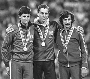 00380 Prints: Steve Ovett winner of the 800 metre at the 1980 Moscow Olympic Games during the medal