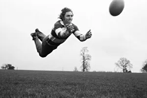Images Dated 30th January 1973: Steve Smith, England rugby player, training between lessons at Carlett Park College