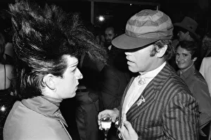 Disco Prints: Steve Strange and Elton John at the new nightclub Stringfellows in Covent Garden, London