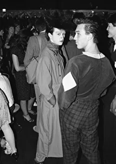 Steve Strange and Martin Kemp at the new nightclub Stringfellows in Covent Garden, London