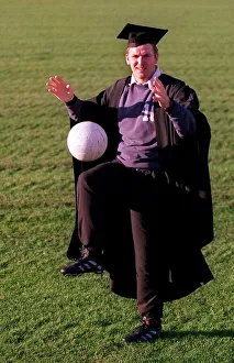Stevie Kirk of Raith Rovers promotes their new Football Academy wearing university gown