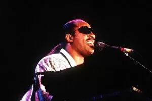 Images Dated 1st June 1989: Stevie Wonder in concert in Glasgow playing piano