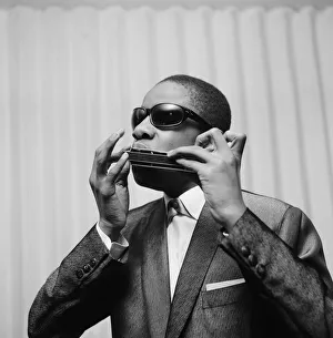 Dark Glasses Prints: Stevie Wonder musical prodigy who at the age of only 13 years old has packed the Olympic