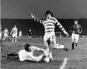 Stewart Kennedy Rangers goalkeeper makes a fine save as he dives to save the ball