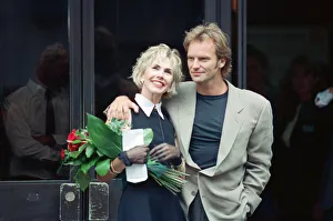 01135 Prints: Sting holds and his bride Trudie Styler outside Camden register office, London