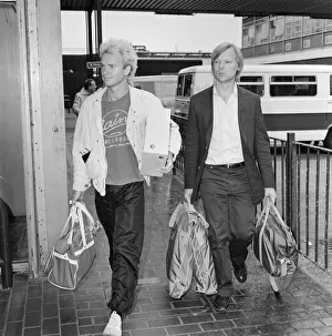 Sting (real name Gordon Sumner) arrives at London Heathrow Airport from Los Angeles