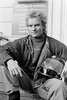 Sting (real name Gordon Sumner) arrives at West London Hospital to see his new baby