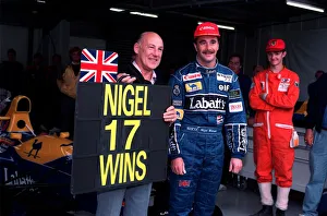 Stirling moss and nigel mansell at 1991 british grand prix - 91 / 6857