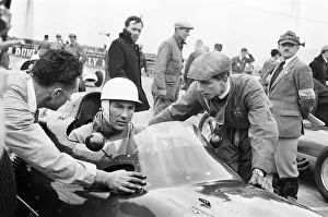 1959 Prints: Stirling Moss in his Owen Race Organisation (British Racing Motors BRM