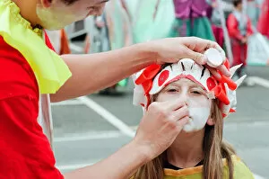 Images Dated 1st August 1998: Stockton Festival Community Carnival, 1st August 1998. Face paint