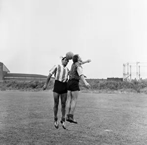 Stoke City Football Players, pictured during / after training session, 15th August 1962