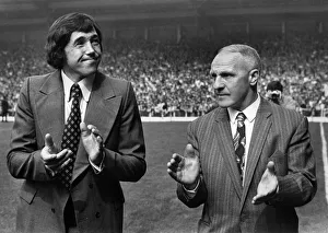 Clapping Prints: Former Stoke City goalkeeper Gordon Banks walks round the Liverpool ground with Liverpool