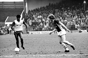 Stoke v. Aston Villa. March 1984 MF14-21-057 The final score was a one nil