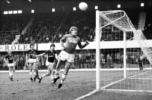 Stoke v. Aston Villa. March 1984 MF14-21-071 The final score was a one nil