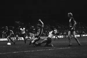 Stoke. v. Southampton. October 1984 MF18-03-032 The final score was a three one