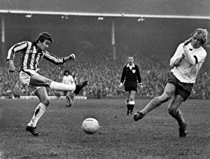 Stoke v Tottenham. Stoke Citys Sean Haslegrave lets fly a great shot which went past
