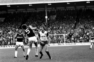 Stoke v. West Ham. October 1984 MF18-06-005 The final score was a four two