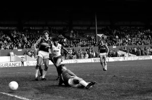 Stoke v. West Ham. October 1984 MF18-06-012 The final score was a four two