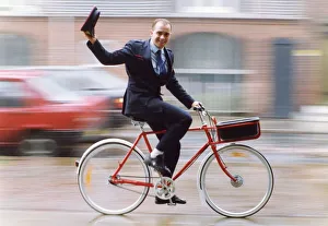 Stratford Prints: Stratford postie Steve Nokes delivers the mail on a new bicycle. Craftsmen at W. R
